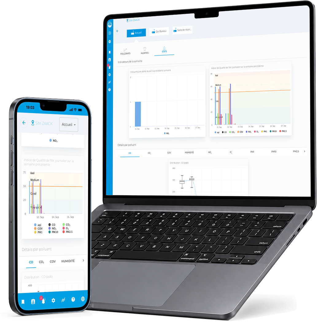 Interface EP 5000 sur ordinateur et mobile